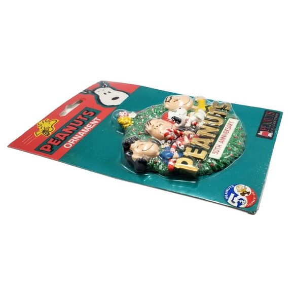 Peanuts 50th Anniversary Ornament Kurt Adler Wreath NEW in Package Vintage - Picture 3 of 4